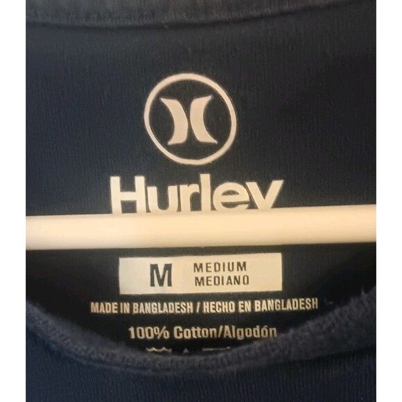 Womans Hurley T-Shirt Size Medium Blue with Logo Graphic on Tee 100% Cotton - Picture 4 of 5